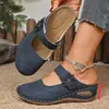 Sandalias de cuña florales de talla grande con suelas gruesas para uso en exteriores, Nuevos zapatos de mujer Verano 2025 para exportación, Temu