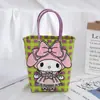 Bolsa Tejida Nueva de Fábrica Bolsa Cuadrada Pequeña Bolsa de Cesta de Plástico para Verduras Color Cesta Pequeña Coincidencia de Foto Bolsa de Playa Bolsa de Mujer