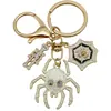 Llavero Serie de Halloween Personalizado Estilo Europeo y Americano Calavera Telaraña Castillo Murciélago Colgante para Llavero de Mochila y Coche