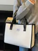 Bolsa Xadrez Casual de Grande Capacidade 2025 Nova Bolsa Tote para Estudante e Comutador Bolsa Transversal Casual com Textura Contrastante
