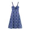 Atacado Comércio Exterior Roupas Femininas Estilo Europeu e Americano Moda Temperamento Pressionado Vazado Bordado Midi Vestido de Alça 3564112