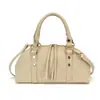 Bolso de mano retro de moda de estilo coreano, bolso tipo bowling para mujer, nuevo modelo de verano 2026, bolso pequeño de gran capacidad para hombro y cruzado