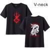 Amazon Estampa de Anime Verão Estilo Espada Lendário Berserk Versátil Casual Gola V Manga Curta Casal