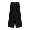 Pantalones de lino ligeros de pierna ancha para mujer, nuevo estilo de verano 2026, textura fluida de alta gama, protección solar, pantalones casuales rectos Yamamoto