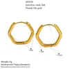 Pendientes minimalistas de acero inoxidable transfronterizos europeos y americanos, pendientes geométricos de hexágono dorado, aros de acero de titanio únicos y versátiles