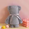Toalha Urso Veludo Coral Vendas Lock Toalha Presente para Hóspedes Embrulhada com Bolsa de Mão em PVC Lembrancinha Casamento Boneca Atacado