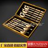 Juego de 12 piezas de palillos y cucharas coreanos de acero inoxidable chapado en titanio para el hogar, cuchara de acero inoxidable con mango ligero coreano, palillos planos, caja de regalo