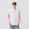 Camisa sem Manga 100% Algodão Masculina Verão Nova Marca Tendência Fresca Solta Sem Mangas Camiseta Masculina Juventude Colete Esportivo Casual Camiseta Masculina