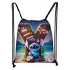 Nueva Bolsa de Cordón para Estudiantes con Puntada de Letra Mochila de Cordón de Dibujos Animados para Niños Bolsa de Almacenamiento Estampada para Niños Venta Caliente al por Mayor