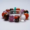 [Dai Si Tuxue] Pulsera de Amazonita Natural y Cristal Blanco para Mujer, la Más Fácil de Combinar, Pulsera de Esmeralda Rosa y Ojo de Tigre, Venta al por Mayor