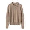 Suéter de Cachemira para Mujer 100% Cachemira Pura Nuevo Cuello Polo Color Sólido Informal de Punto Suéter Cálido