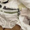 Roupa íntima térmica de cashmere escovado para outono e inverno, grau 5A antibacteriana, feminina, macia, amiga da pele, cintura média, que abraça o quadril, cuecas quentes