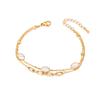 Pulsera Mariposa Doble Capa Concha Zirconia Blanca Simple Verde Gota de Amor Pegajosa Diamante Pulsera Redonda Romana Joyería de Acero de Titanio para Mujeres