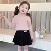 Suéter de Cuello Alto con Cabeza de Conejo Estilo Coreano para Niñas Otoño/Invierno 2026 Nueva Moda Infantil Suéter de Punto Elegante para Niñas Pequeñas