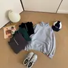 Em Estoque Al* Estilo Kim Ji-Soo Gola Redonda Meio Zíper Par Casal Solto Esportivo Top Tendência