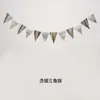 Banner de Feliz Cumpleaños Decoraciones de Cumpleaños para Niños Bebé Bandera de Cola de Pez de Papel Dorado Banderines de Fiesta Dibujos Animados
