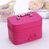 Estuche de cosméticos con lazo estilo coreano Yuxuan bolsa de cosméticos de PU logo personalizado caja de almacenamiento de cosméticos portátil tamaño pequeño
