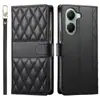 Adequado para capa flip para celular Redmi K80 com padrão de diamante, Xiaomi 17ULTRA com alça de pulso, suporte crossbody, capa de celular anti-queda