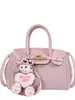 Otoño 2026 Nueva Moda Estilo Dulce Simple Bolso Kelly con Patrón de Lichi Bolso de Mano para Mujer Estilo Coreano Bolso de Hombro Único para el Trabajo