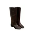 Botas compridas retas estilo retrô, coleção outono/inverno 2026, estilo europeu e americano, salto grosso, bico redondo, botas over-the-knee, disponíveis nas cores preto, marrom e café, para mulheres