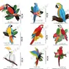 9 Decoraciones Colgantes de Madera de Pájaros Tropicales con Diseño de Panal Calado para Fiesta Hawaiana con Temática de Selva Tropical
