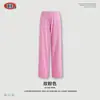 Conjunto de Roupas Femininas Estilo Europeu e Americano Slim-Fit Lavado Raglan Gola Redonda Manga Longa Casual Caimento Calça Reta para Mulheres
