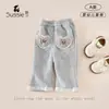Pantalones de Niña Primavera 2026 Nuevos Elegantes de Moda de Pierna Ancha Casual para Bebé Pantalones Largos Primavera y Otoño Estampado de Corazones para Niños