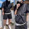 Nuevo conjunto deportivo casual de moda de alta calidad, moderno, para hombre, simple, de pantalones cortos y manga corta de verano para estudiante