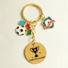 Llavero de Acero Inoxidable Tema Deportivo Fútbol Mundial 2026 Colgante de Ventilador Souvenir Regalo de Graduación