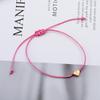 Novo e simples pulseira de coração de pêssego da moda pulseira tecida de amor vermelho pequeno estilo coreano pequena e fresca desejo