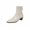 Botas slim versáteis estilo coreano com sola silenciosa para o trajeto diário, coleção outono e inverno 2026, salto grosso, salto médio, bico quadrado pequeno, emagrecedoras, botinhas elásticas para mulheres