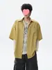 Camisas de Manga Corta para Parejas, Estilo Americano Verano de Moda Cuadros Casuales para Mujeres, Camisas Cortas de Marca de Moda [Venta al por Mayor Transfronteriza]