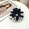 Goma de pelo scrunchie vintage versátil extragrande para adultos, elegante scrunchie floral para coleta