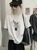 KEKEZOON Estilo Coreano Dibujo Animado Estampado de Ovejas Cuello Redondo Falso Dos Piezas Manga Larga Camiseta Mujer Otoño Versátil Top 9237