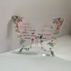 Regalo único de pompón de felpa y borla para mamá y abuela con llavero acrílico floral de mariposa-