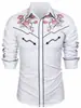 Moda Primavera, Otoño e Invierno 2025 para Hombre Tendencia Versátil Estilo Étnico Impresión 3D Cuello Solapa Manga Larga Camisa Casual de Negocios