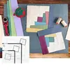 Régua de Patchwork para Costura DIY de Acrílico com Formato Vazado, Gabarito de Costura, Régua de Patchwork para Quilting, Ferramenta de Borda para Patchwork, Conjunto de 6 Peças
