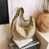 Bolsa de Lona Feminina Grande Capacidade 2025 Novo Design de Nicho Verão Bolsa de Ombro Transversal Versátil Bolsa Dumpling para o Dia a Dia