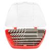 Extractor de tornillos de cabeza rota de 6 piezas tornillo tornillo roto grifo válvula de triángulo alambre roto rosca inversa macho de roscar broca helicoidal