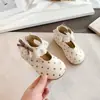 Zapatos de Caminar para Niños con Adorno de Encaje de Lunares Suela Suave 2026 Primavera y Otoño Nuevos Zapatos de Cuero para Niñas con Moño Mary Jane