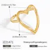 Anillo de acero inoxidable europeo y americano para mujer, sin decoloración, forma de corazón, oro de 18k, anillo abierto, estilo INS, anillo de titanio, anillo transfronterizo