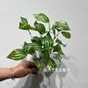 Filme de folha de planta verde simulada com Yang, arranjo de flores de 7 galhos, material para loja, decoração de engenharia, ferramenta para fotografia ao ar livre
