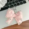 Novo chaveiro/pingente de celular estilo ins japonês e coreano, doce, requintado, de alta qualidade, com laço de algodão preenchido com strass, atacado
