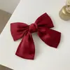 Pinza para el Cabello de Estilo Coreano Celebridad de Internet Estilo Elegante Satén Lazo Grande Pinza Superior Pinza Trasera Pinza de Primavera Princesa de Escape para Mujeres