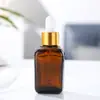 Frasco de Vidro Quadrado Marrom para Óleo Essencial 10ml Frasco conta-gotas graduado Múltiplas Especificações Portátil para Viagem Frasco dispensador de líquido de essência