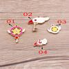 Acessórios de joias coreanas DIY K ouro gota de óleo liga pequeno pingente acessórios de pingente de pulseira série Sakura Mágica