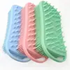 Cepillo de Baño de Silicona Cuadrado Grande con Mango, Best-Seller Transfronterizo, Doble Uso para Lavar el Cabello y Bañarse, Cepillo de Limpieza y Frotar la Espalda