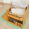 Villa Cartón Corrugado Nido para Gato Nido Cuadrado Madera Reemplazable Tabla para Arañar Gatos Cama para Gatos Ahorro de Espacio Vertical Doble Capa Nido para Gatos