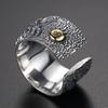 Anillo de pulgar estilo hip-hop retro de moda de defensa personal de talla grande con personalidad dominante para hombre en plata tailandesa S925