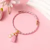 Pulsera Tejida de Cuerda de Cinco Colores del Festival del Bote del Dragón con Nudo de Flor de Durazno, Pulsera Semi-Terminada Hecha a Mano DIY para Niños, Venta al por Mayor de Regalos